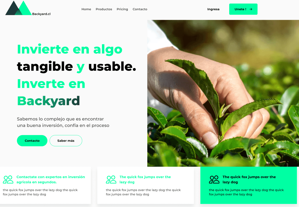 Screenshot of the Backyard proptech platform.